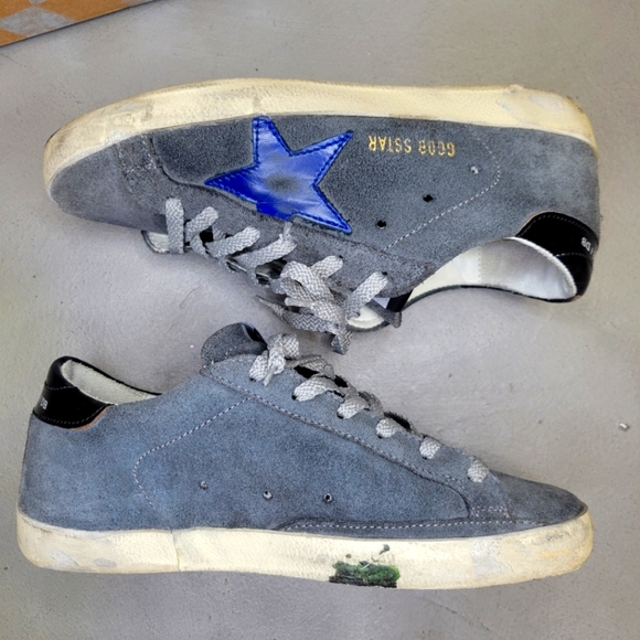 [EUC] Golden Goose Superstar Suede Purple Gray Blue Star Sneakers SIZE 36 in box - Picture 8 of 10